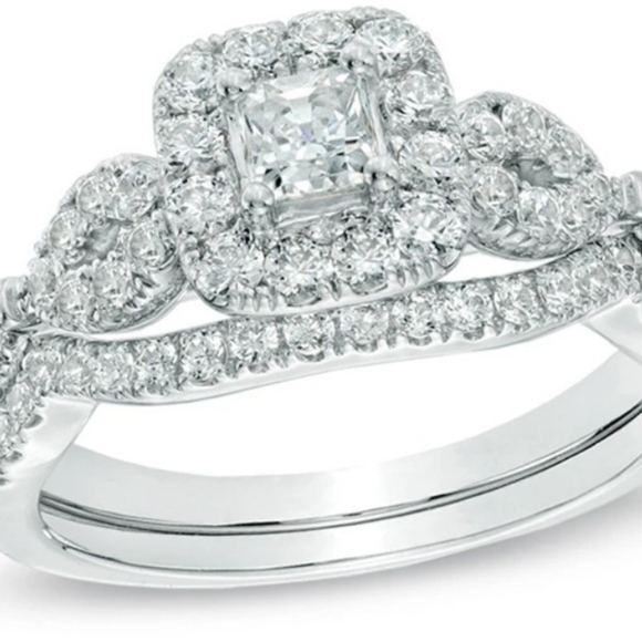 ZALES 1 CARAT TW TWISTED BRIDAL SET - Picture 3 of 6